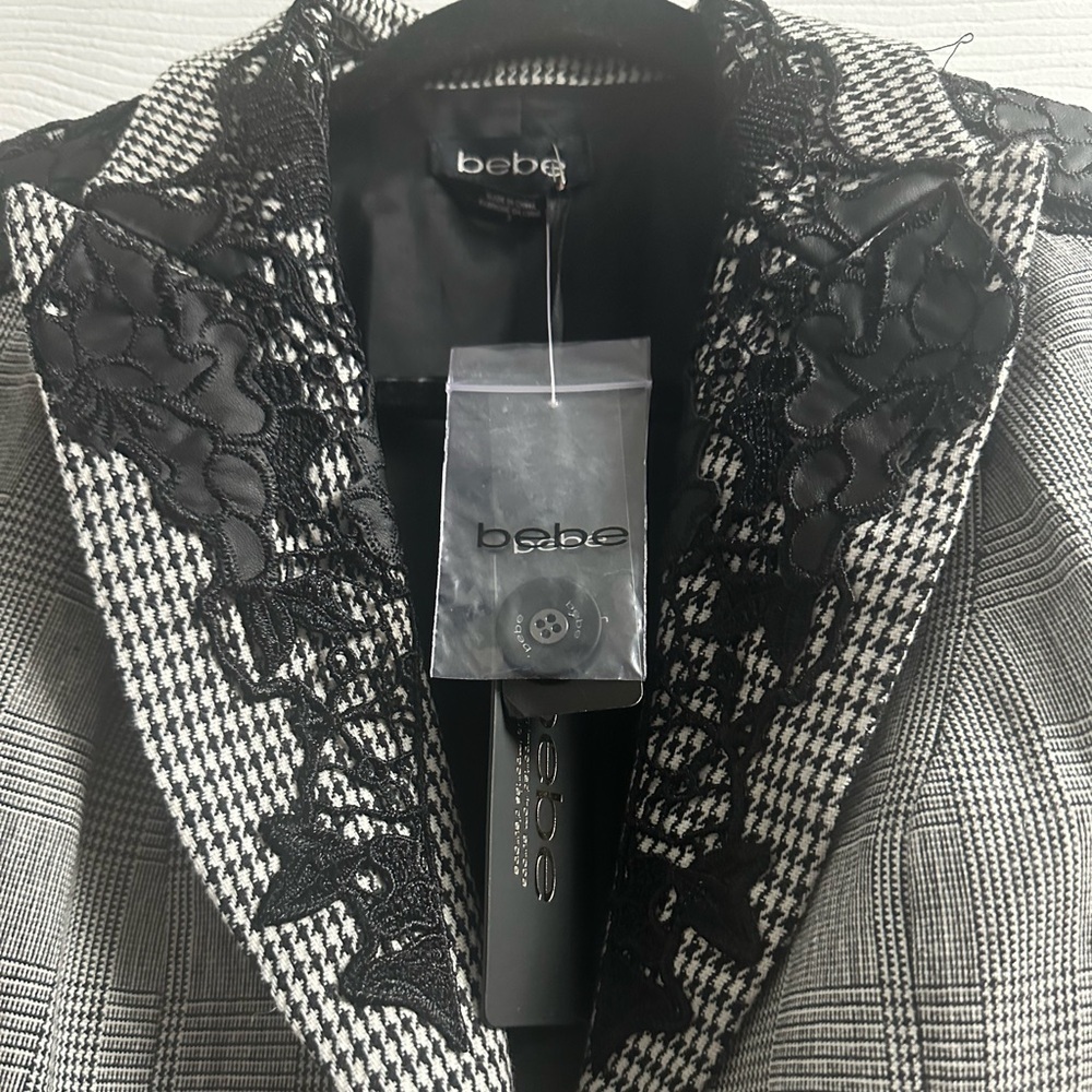 🆕 NWT BEBE DRITA HOUNDSTOOTH BLAZER SIZE 2 MRSP$229 - Picture 5 of 14